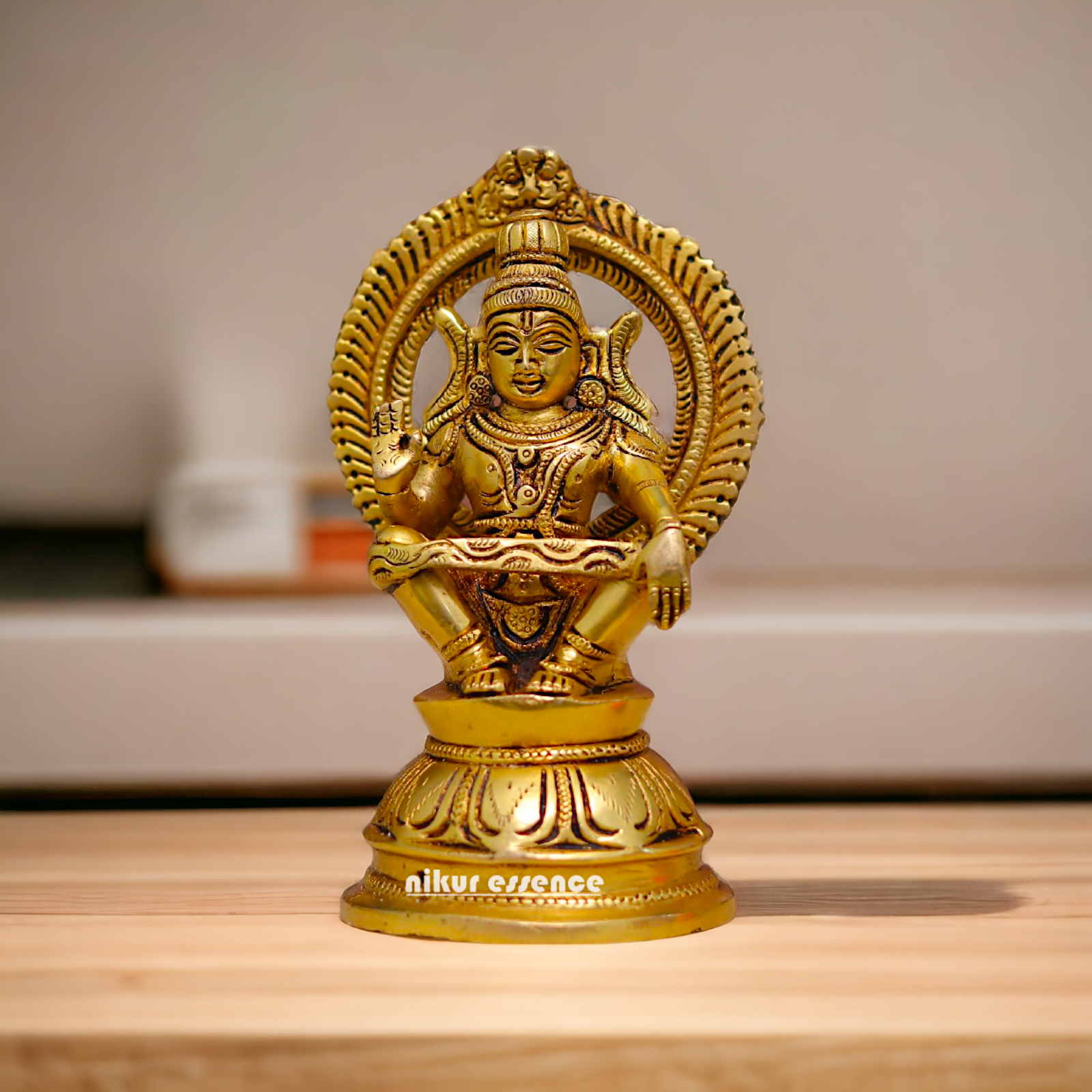 Pure Brass Ayyappa Murugan statue - 7 Inches Nikuressence