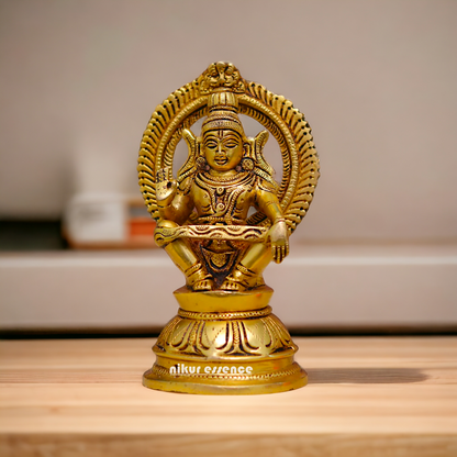 Pure Brass Ayyappa Murugan statue - 7 Inches Nikuressence