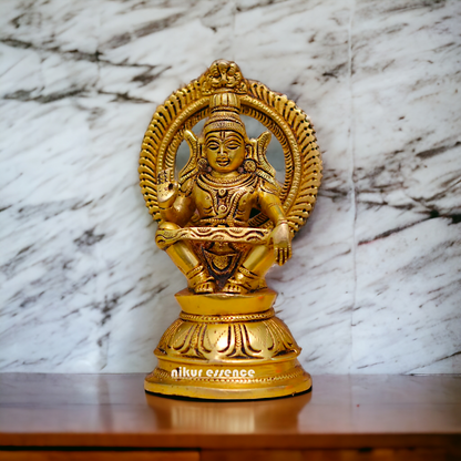 Pure Brass Ayyappa Murugan statue - 7 Inches Nikuressence