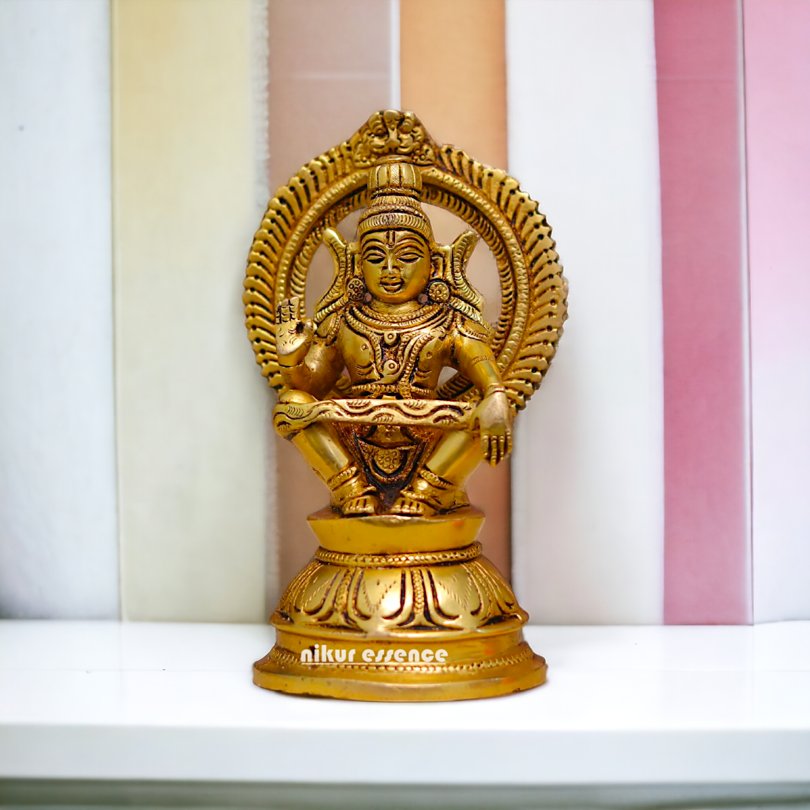 Pure Brass Ayyappa Murugan statue - 7 Inches Nikuressence