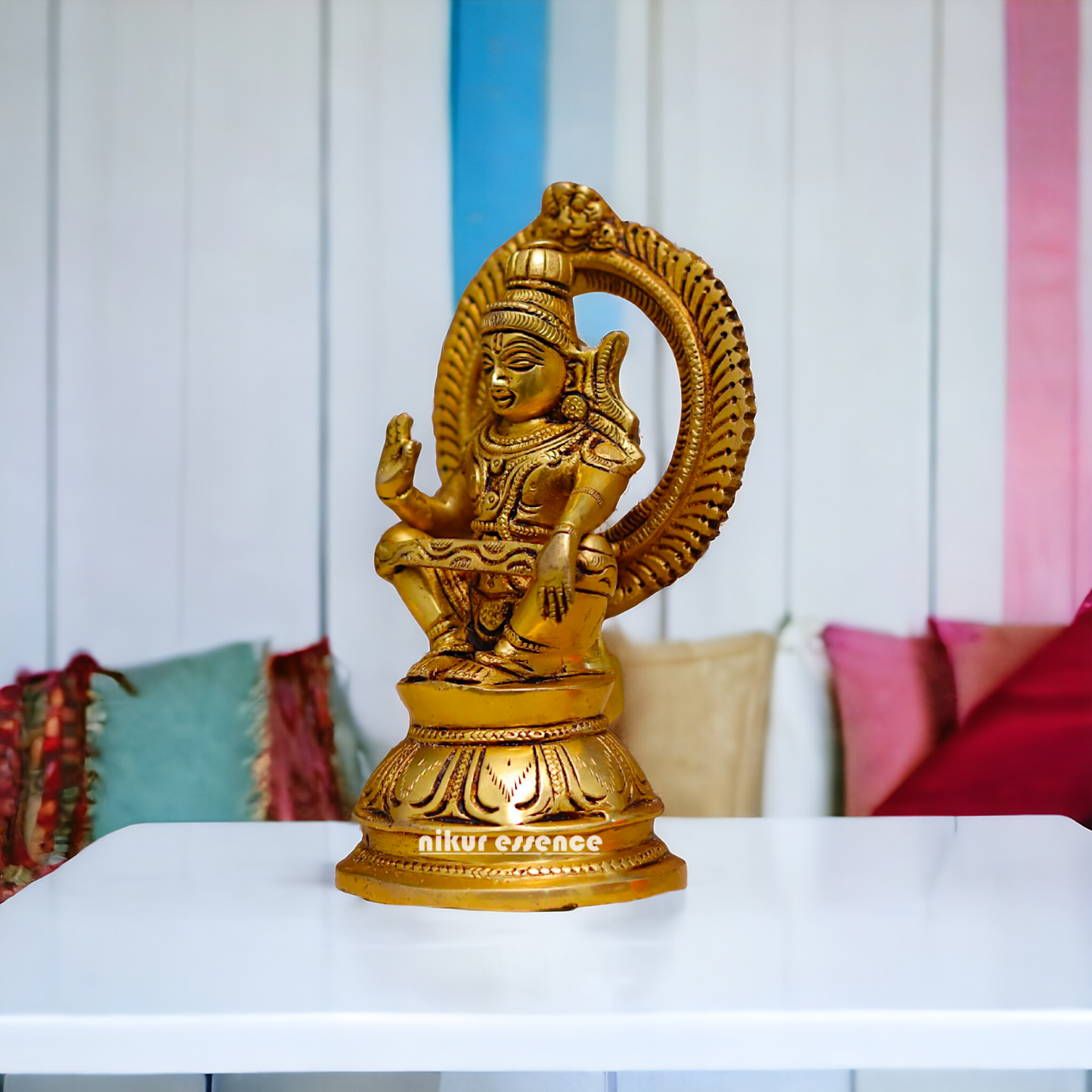 Pure Brass Ayyappa Murugan statue - 7 Inches Nikuressence