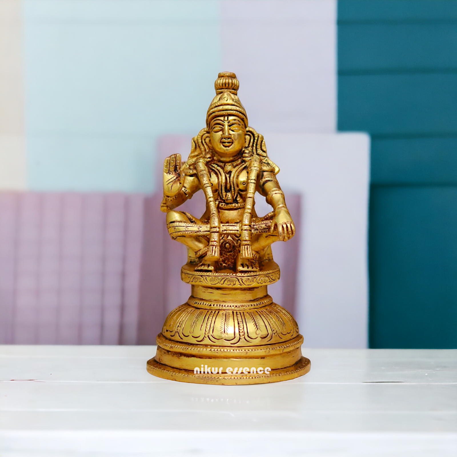 solid Brass Ayyappa Murugan idol - 8 Inches Nikuressence