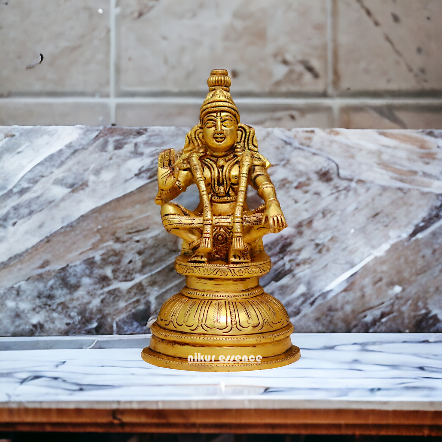 solid Brass Ayyappa Murugan idol - 8 Inches Nikuressence