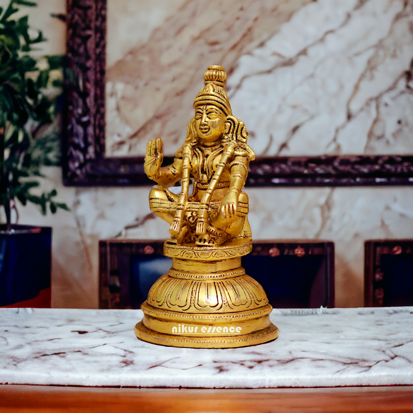 solid Brass Ayyappa Murugan idol - 8 Inches Nikuressence