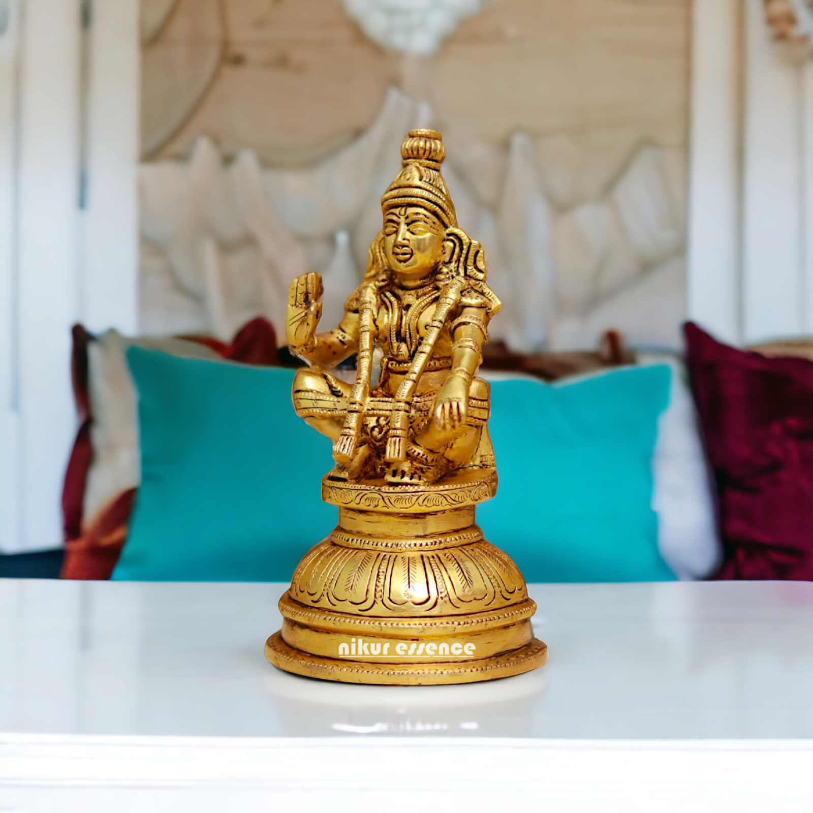 solid Brass Ayyappa Murugan idol - 8 Inches Nikuressence