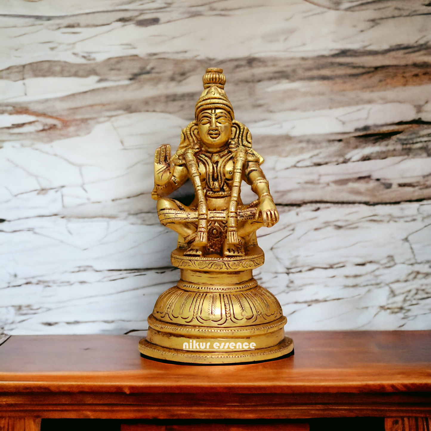 Lord Ayyappa Swamy Brass idol - 5.3 Inches Nikuressence