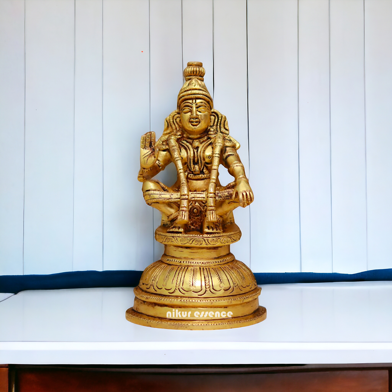 Lord Ayyappa Swamy Brass idol - 5.3 Inches Nikuressence