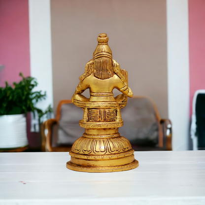 Lord Ayyappa Swamy Brass idol - 5.3 Inches Nikuressence