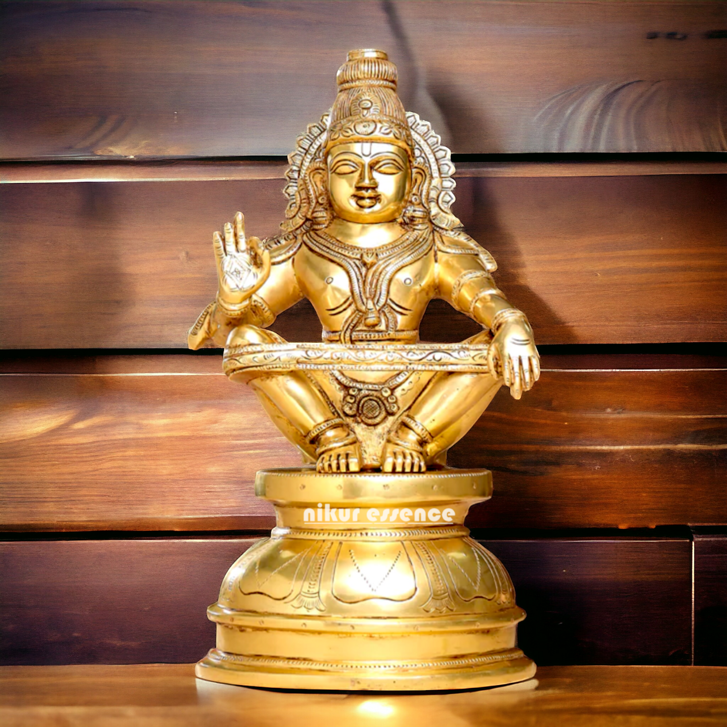 Pure Brass Ayyappa Ayyappan Swamy Murugan brass idol - 14 Inches Nikuressence