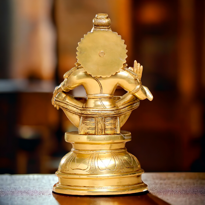 Pure Brass Ayyappa Ayyappan Swamy Murugan brass idol - 14 Inches Nikuressence