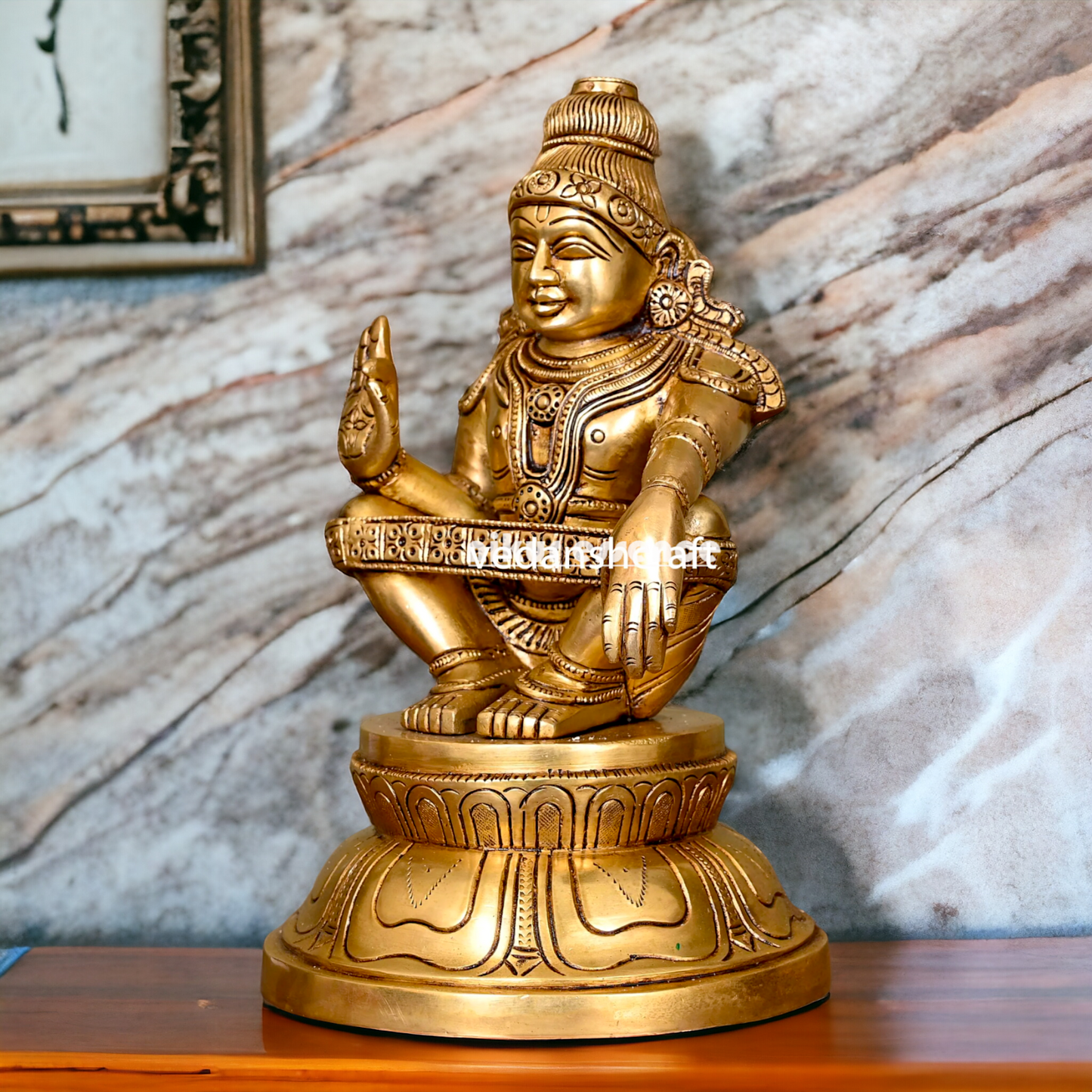 Lord Ayyappa Ayyappan Swamy Murugan brass idol - 9.5 Inches Nikuressence