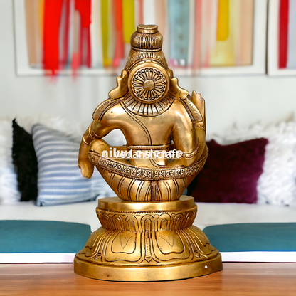 Lord Ayyappa Ayyappan Swamy Murugan brass idol - 9.5 Inches Nikuressence