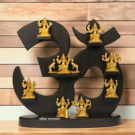 Goddess Ashtalakshmi with Om Brass idol - 15 inches Nikuressence