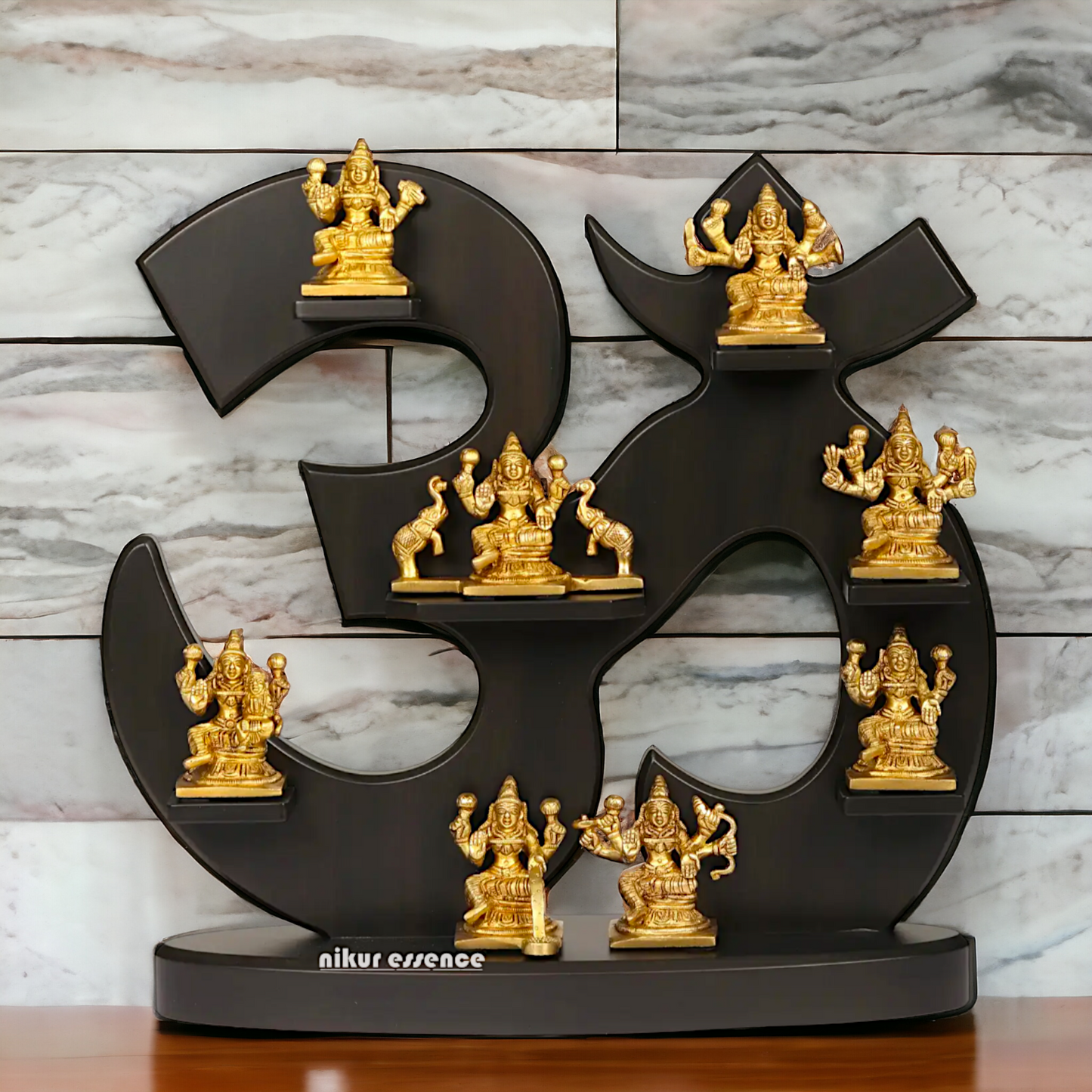 Goddess Ashtalakshmi with Om Brass idol - 15 inches Nikuressence