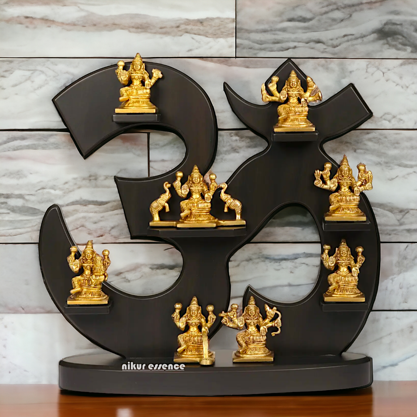 Goddess Ashtalakshmi with Om Brass idol - 15 inches Nikuressence