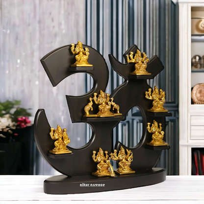 Goddess Ashtalakshmi with Om Brass idol - 15 inches Nikuressence