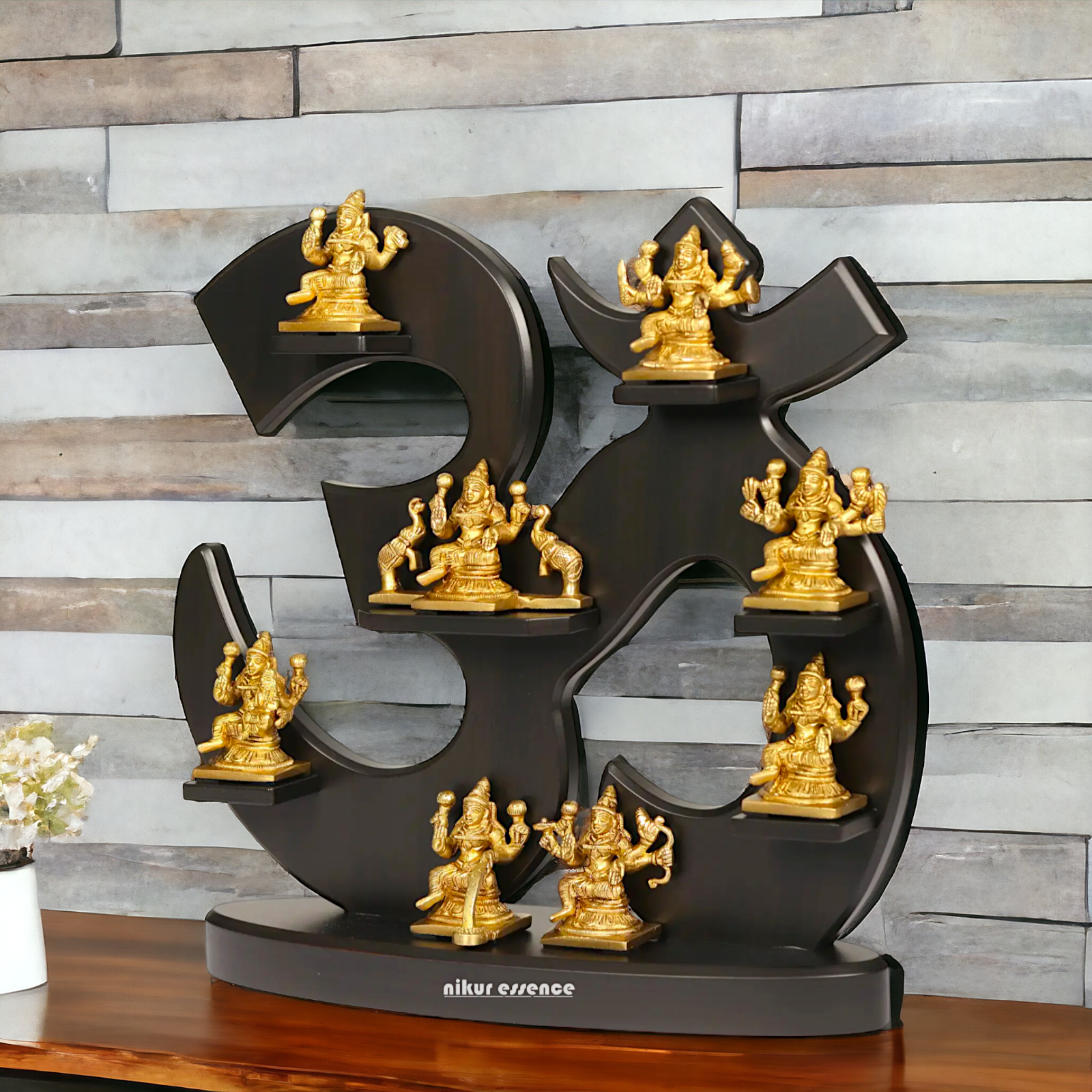 Goddess Ashtalakshmi with Om Brass idol - 15 inches Nikuressence