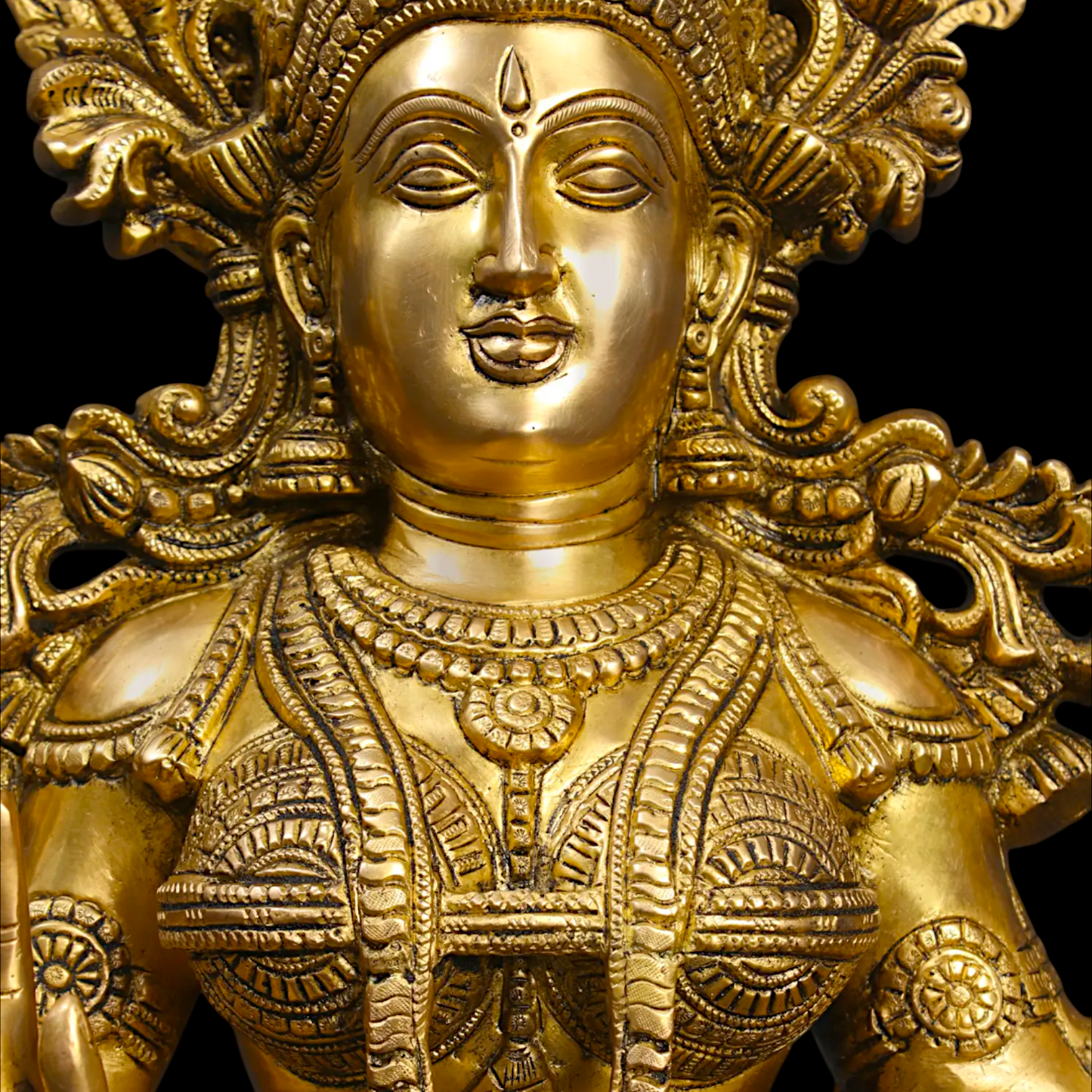 Goddess Lakshmi Maa Sitting on Lotus Solid brass idol - 25 inches Nikuressence