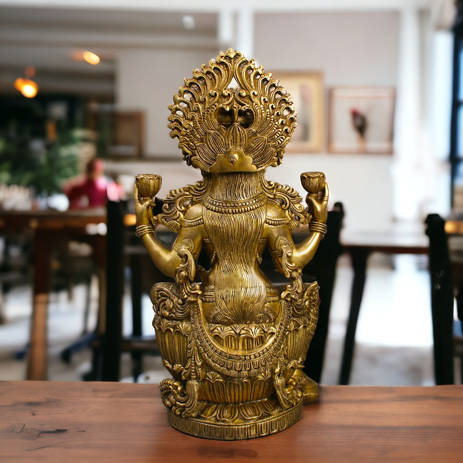 Goddess Lakshmi Maa Sitting on Lotus Solid brass idol - 25 inches Nikuressence
