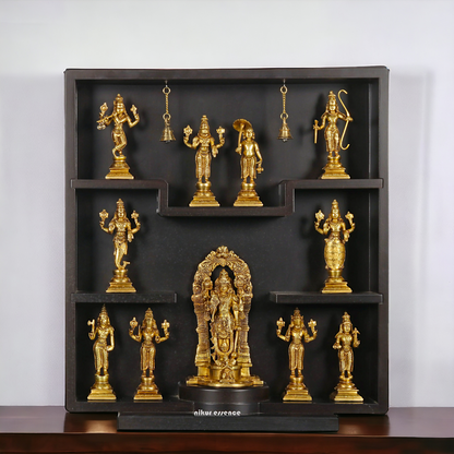Lord Vishnu with dashavtar Brass idol - 23 inches Nikuressence