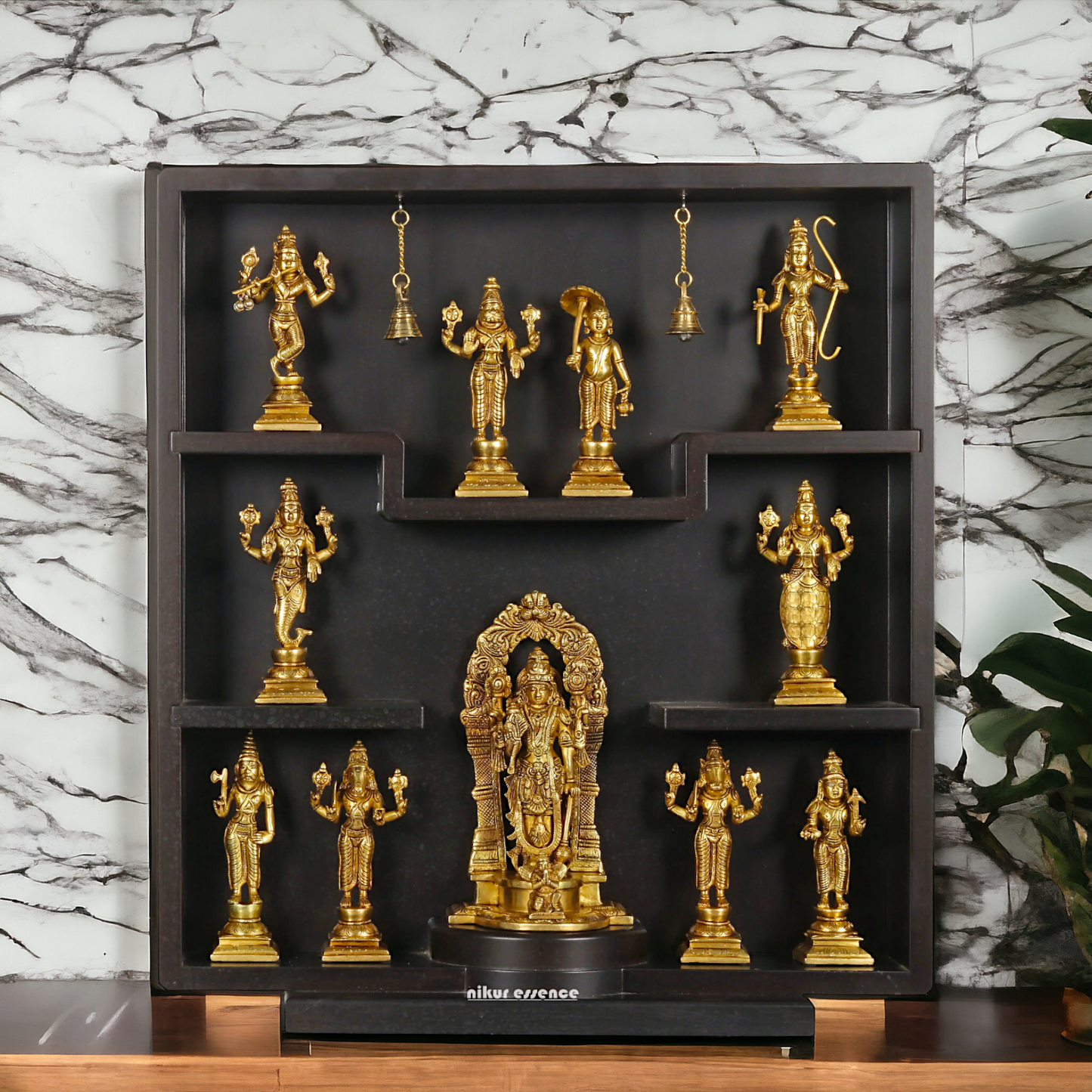 Lord Vishnu with dashavtar Brass idol - 23 inches Nikuressence