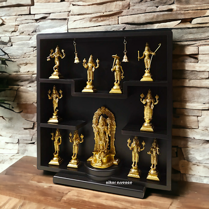 Lord Vishnu with dashavtar Brass idol - 23 inches Nikuressence