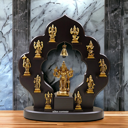 Buy Vishnu with dashavtar Brass Solid idol - 14 inches Nikuressence