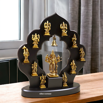 Buy Vishnu with dashavtar Brass Solid idol - 14 inches Nikuressence