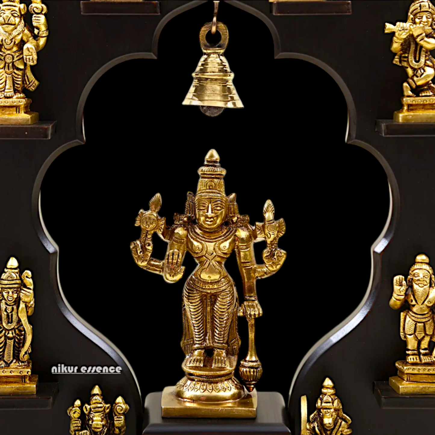Buy Vishnu with dashavtar Brass Solid idol - 14 inches Nikuressence
