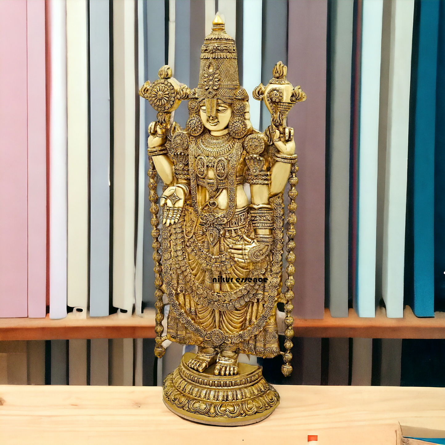 Lord Tirupati Balaji Standing Pure Brass statue - 47 inches Nikuressence