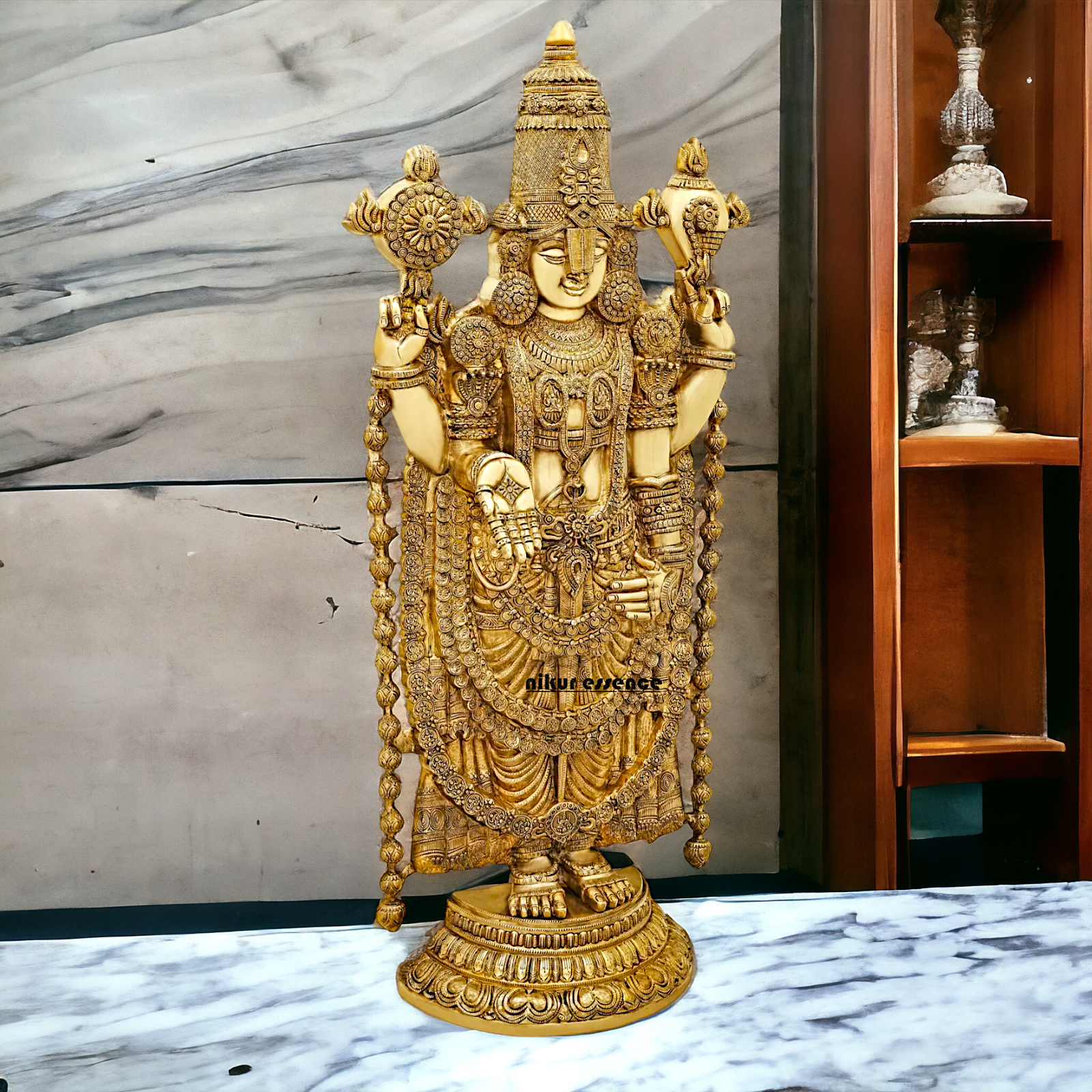 Lord Tirupati Balaji Standing Pure Brass statue - 47 inches Nikuressence