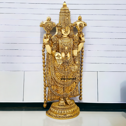 Lord Tirupati Balaji Standing Pure Brass statue - 47 inches Nikuressence
