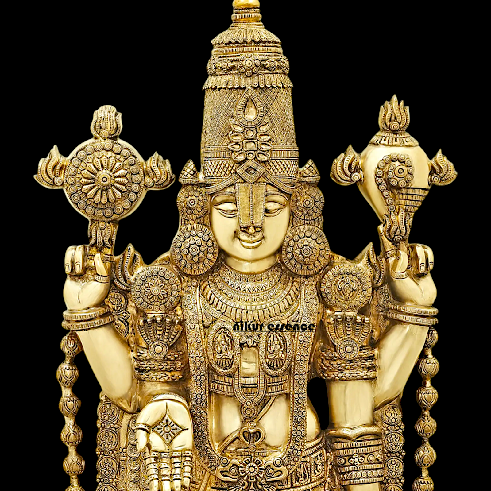 Lord Tirupati Balaji Standing Pure Brass statue - 47 inches Nikuressence