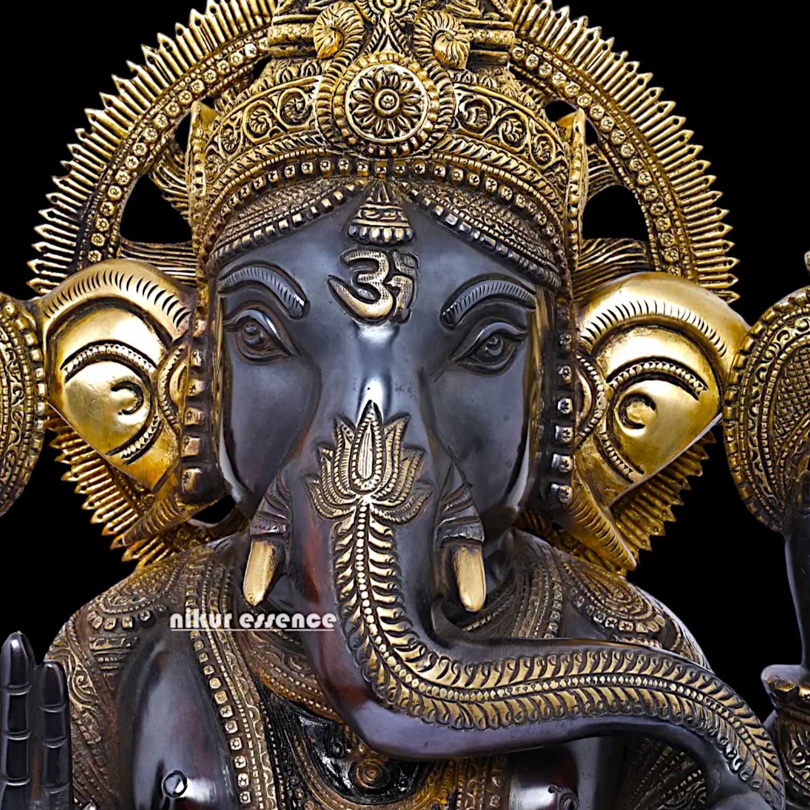 Big Ganesha Vinayaka Sitting Brass idol - 19 inches Nikuressence