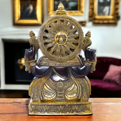 Big Ganesha Vinayaka Sitting Brass idol - 19 inches Nikuressence