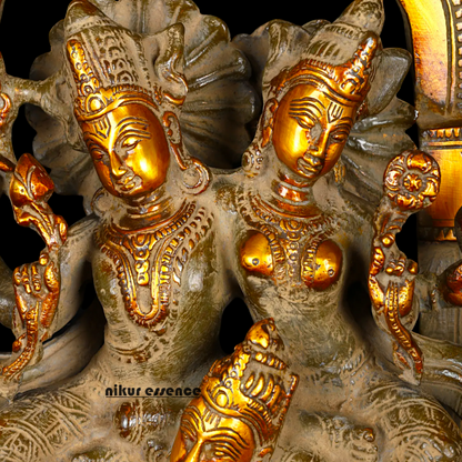 Big Lakshmi Narayana with Garuda Brass statue - 12 inches Nikuressence