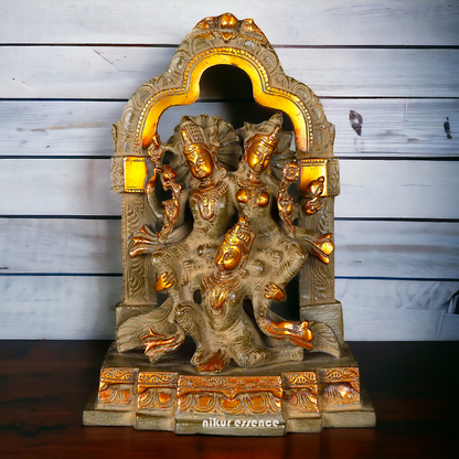 Big Lakshmi Narayana with Garuda Brass statue - 12 inches Nikuressence