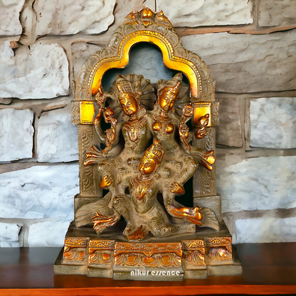 Big Lakshmi Narayana with Garuda Brass statue - 12 inches Nikuressence