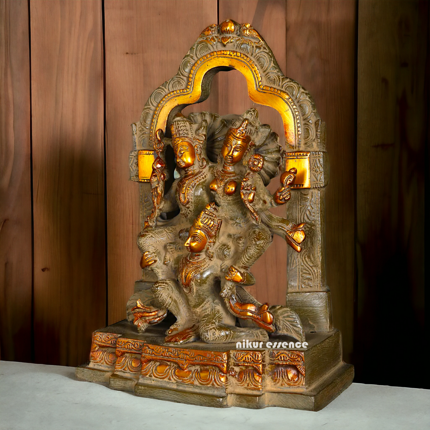 Big Lakshmi Narayana with Garuda Brass statue - 12 inches Nikuressence