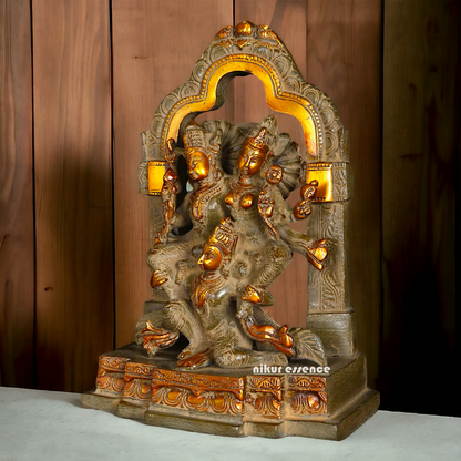 Big Lakshmi Narayana with Garuda Brass statue - 12 inches Nikuressence