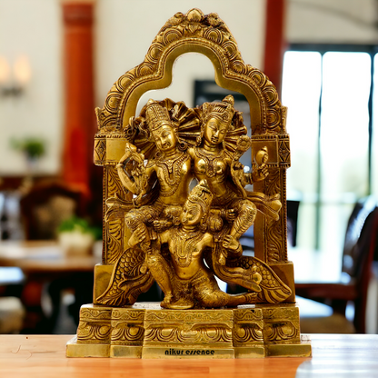 Buy Lakshmi Narayana with Garuda solid Brass statue - 12 inches Nikuressence