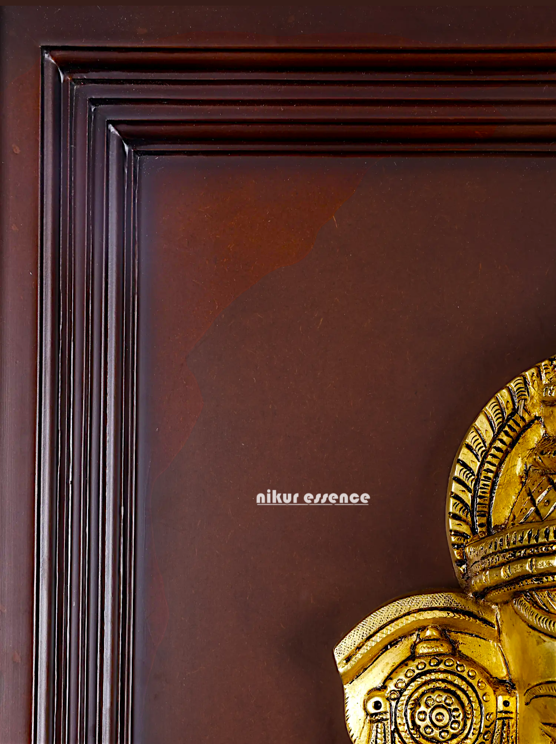 Lord Ganesha Ganpati Face Mask with Lakshmi Wall Hanging Brass statue - 20 inches Nikuressence