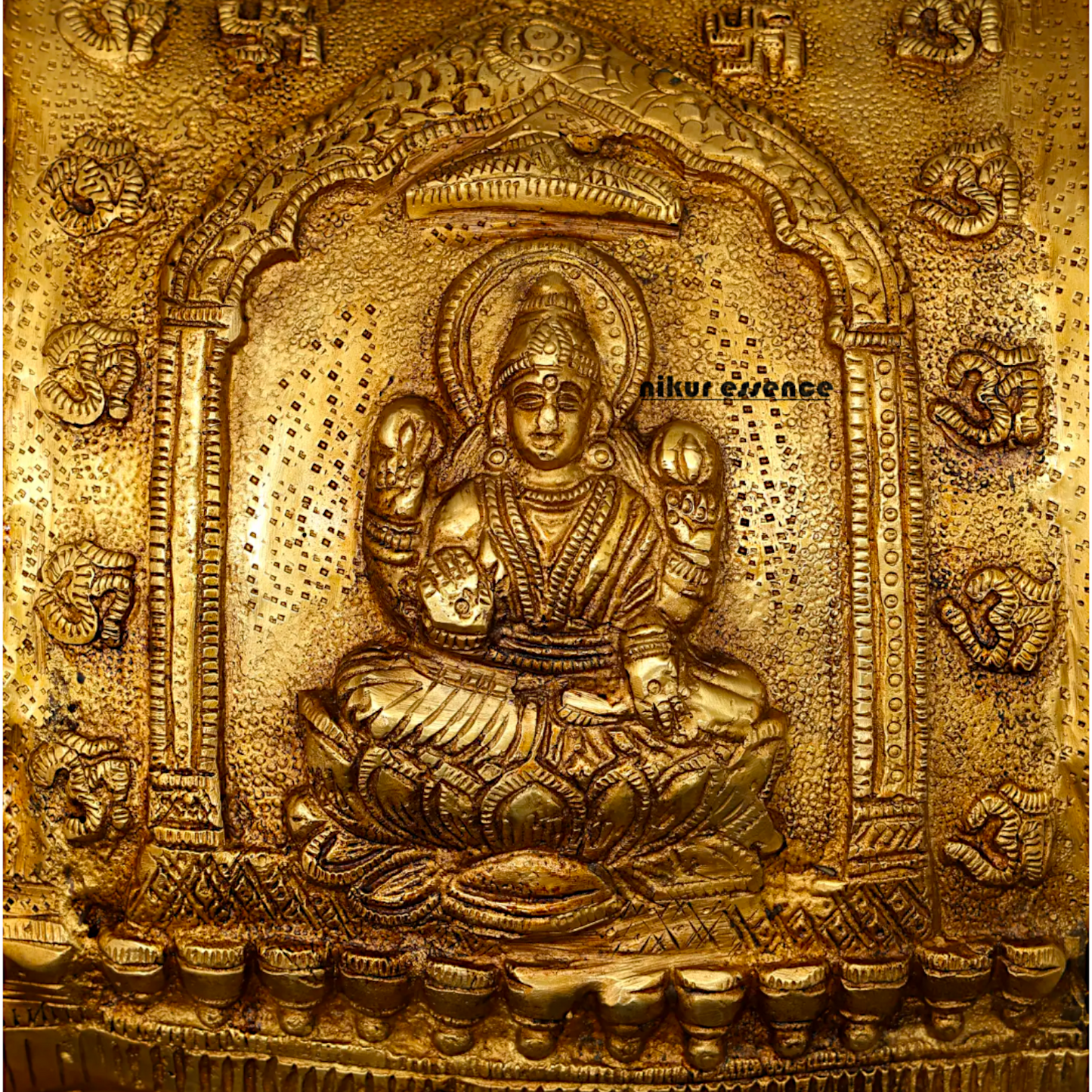 Big Cow kamadhenu with Calf Lakshmi Ganesh figurine Solid Brass idol - 34 Inches Nikuressence