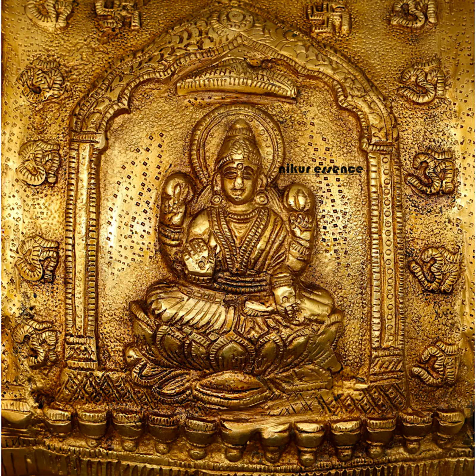 Big Cow kamadhenu with Calf Lakshmi Ganesh figurine Solid Brass idol - 34 Inches Nikuressence