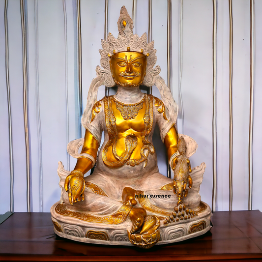 Brass kubera Sitting statue - 43 Inches Nikuressence