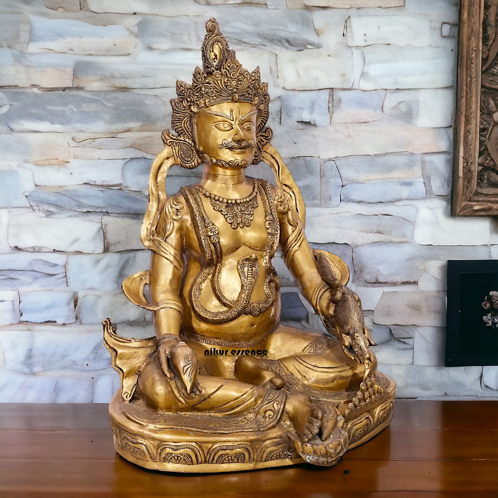 kubera Meditation Brass idol - 43 Inches Nikuressence