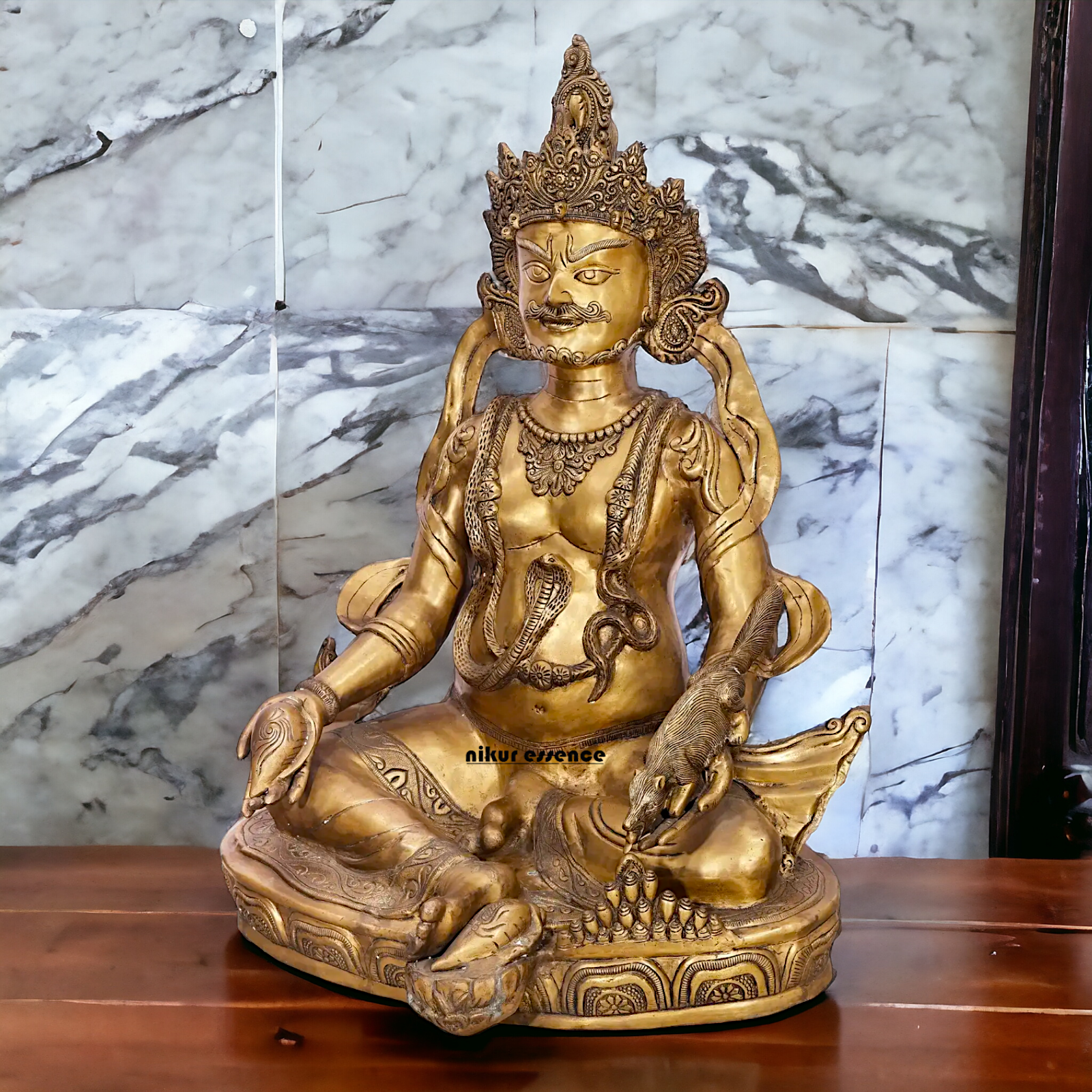 kubera Meditation Brass idol - 43 Inches Nikuressence