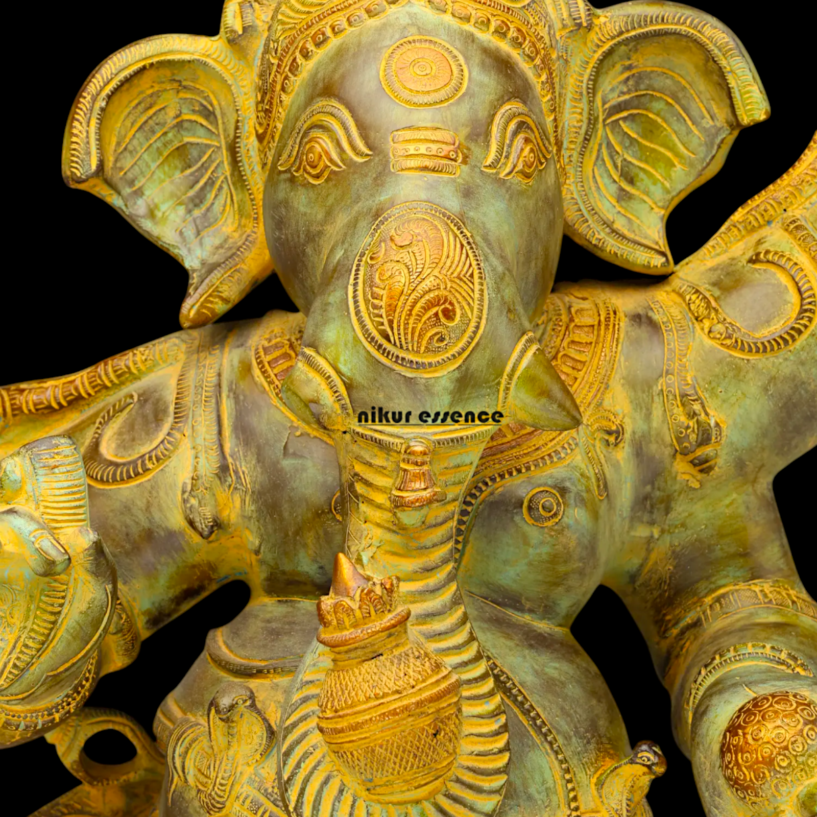 Ganesha Ganpati dancing Brass pital ki murti - 33 Inches Nikuressence