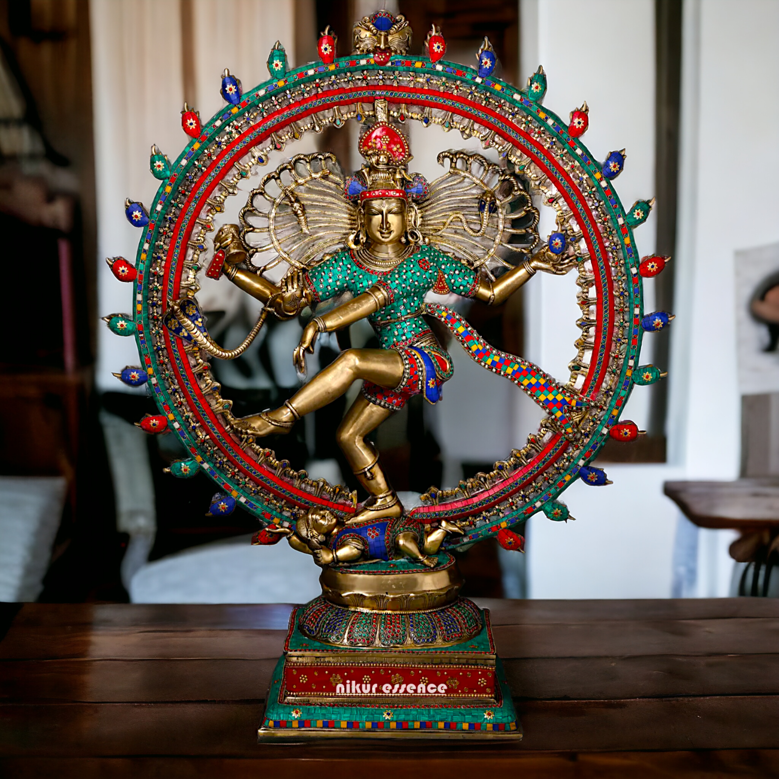 Big Nataraja Shiva dance Pital Brass Murti - 48 Inches Nikuressence