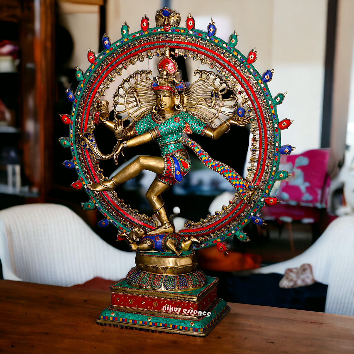 Big Nataraja Shiva dance Pital Brass Murti - 48 Inches Nikuressence